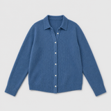 Textured Knit Cardigan with Collar and Button Front