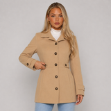 Single-Breasted Longline Trench Coat with Button Front