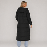 Teddy-Fleece Reversible Quilted Longline Coat