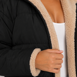 Teddy-Fleece Reversible Quilted Longline Coat