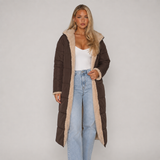 Teddy-Fleece Reversible Quilted Longline Coat