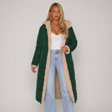Teddy-Fleece Reversible Quilted Longline Coat