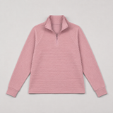 Ribbed Funnel-Neck Half-Zip Jumper