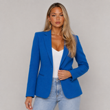 Single-Breasted Tailored Blazer with Button Front
